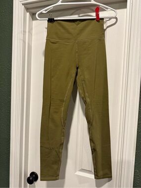 High-Rise Olive Green Women's Leggings